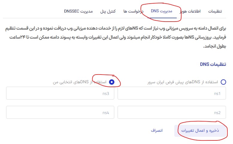 اتصال دامنه به هاست
